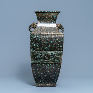 A Chinese faux-bronze-glazed vase, Qianlong mark, Republic — photo 1