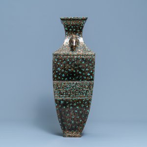 A Chinese faux-bronze-glazed vase, Qianlong mark, Republic — photo 4