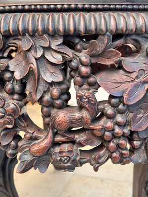 A Chinese finely carved hongmu marble top oval table, Canton, 19th C. — photo 11
