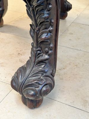 A Chinese finely carved hongmu marble top oval table, Canton, 19th C. — photo 13