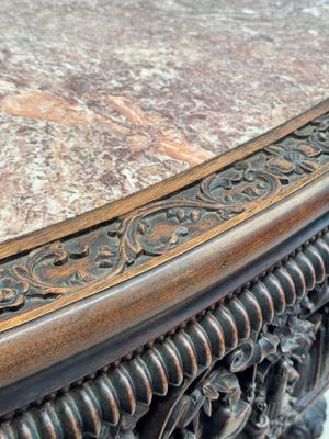 A Chinese finely carved hongmu marble top oval table, Canton, 19th C. — photo 27