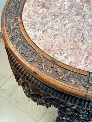A Chinese finely carved hongmu marble top oval table, Canton, 19th C. — photo 28