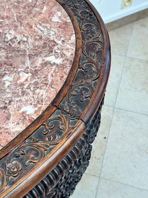 A Chinese finely carved hongmu marble top oval table, Canton, 19th C. — photo 29