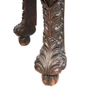 A Chinese finely carved hongmu marble top oval table, Canton, 19th C. — photo 6