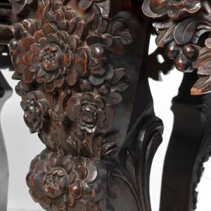 A Chinese finely carved hongmu marble top oval table, Canton, 19th C. — photo 9