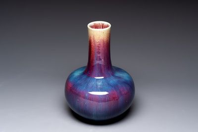 A Chinese flambé-glazed bottle vase, 19th C.