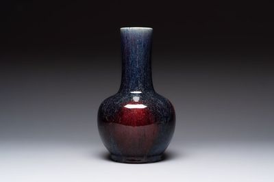 A Chinese flambé-glazed bottle vase, 19th C.