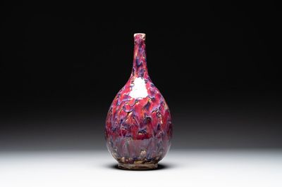 A Chinese flambé-glazed bottle vase, 19th C.