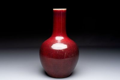 A Chinese flambé-glazed bottle vase, 19th C.
