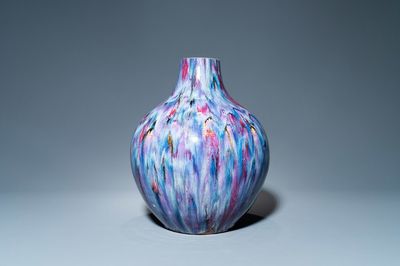 A Chinese flambé-glazed bottle vase, 19th C.