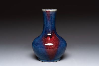 A Chinese flambé-glazed bottle vase, 19th C.