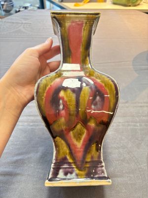A Chinese flambé-glazed rectangular vase, Republic — photo 1