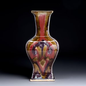 A Chinese flambé-glazed rectangular vase, Republic — photo 3