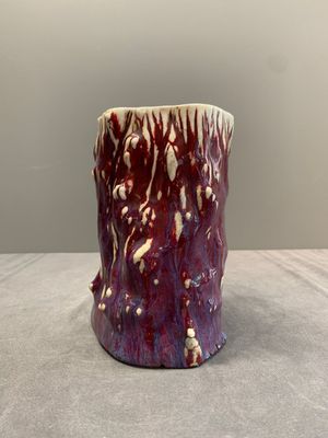 A Chinese flambé-glazed trunk-shaped brush pot, 19th C. — photo 4