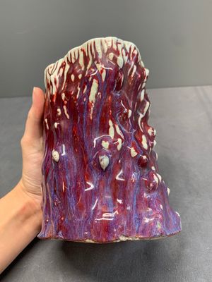 A Chinese flambé-glazed trunk-shaped brush pot, 19th C. — photo 6