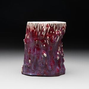 A Chinese flambé-glazed trunk-shaped brush pot, 19th C. — photo 4