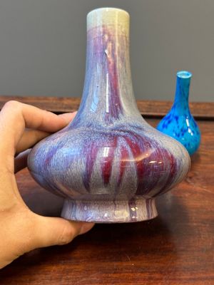 A Chinese flambé-glazed vase and a turquoise-ground vase with splash design, Daoguang mark, 19/20th C. — 照片 11