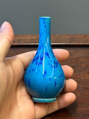 A Chinese flambé-glazed vase and a turquoise-ground vase with splash design, Daoguang mark, 19/20th C. — 照片 2