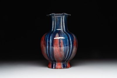 A Chinese flambé-glazed vase, Qianlong mark, 18/19th C.