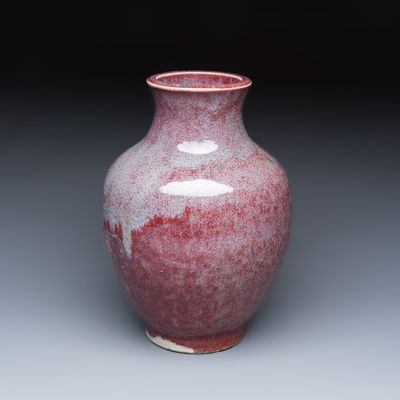 A Chinese flambé-glazed vase, 19th C.