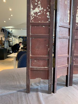 A Chinese four-part folding screen with famille rose plaques, 19th C. — photo 12