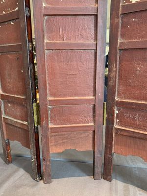 A Chinese four-part folding screen with famille rose plaques, 19th C. — photo 14
