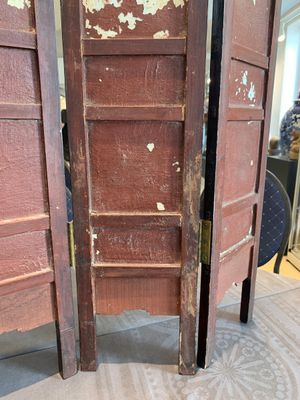 A Chinese four-part folding screen with famille rose plaques, 19th C. — photo 16