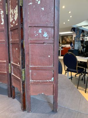 A Chinese four-part folding screen with famille rose plaques, 19th C. — photo 18