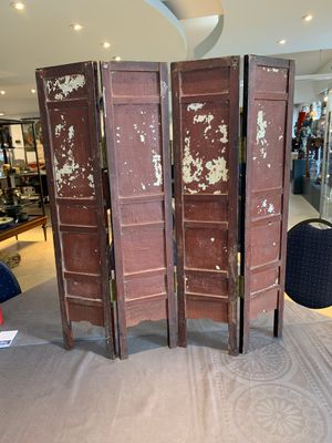 A Chinese four-part folding screen with famille rose plaques, 19th C. — photo 10