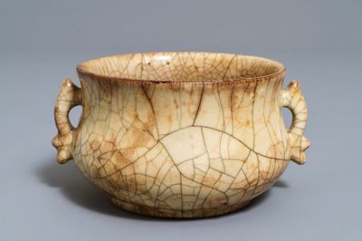 A Chinese ge-type crackle-glazed censer, Song or later