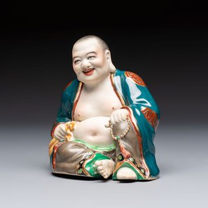 A Chinese gilt and polychrome-decorated Milefo Buddha, Fujian mark, 20th C. — photo 1