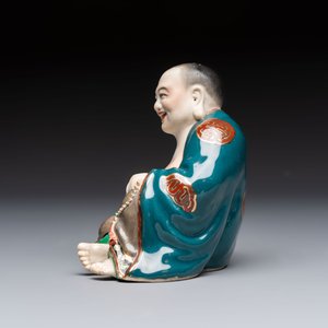 A Chinese gilt and polychrome-decorated Milefo Buddha, Fujian mark, 20th C. — photo 3