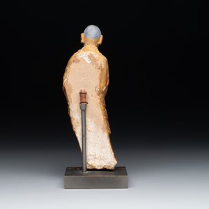 A Chinese gilt and polychromed stucco figure of a monk, Ming — photo 3
