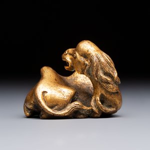 A Chinese gilt bronze 'Camel' paper weight, 19th C. — 照片 3