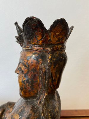 A Chinese gilt bronze crowned Buddha, Ming — photo 8