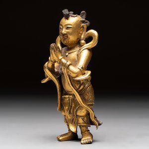 A Chinese gilt-bronze figure of Sudhana, 16/17th C. — 照片 3