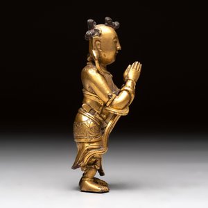 A Chinese gilt-bronze figure of Sudhana, 16/17th C. — 照片 6