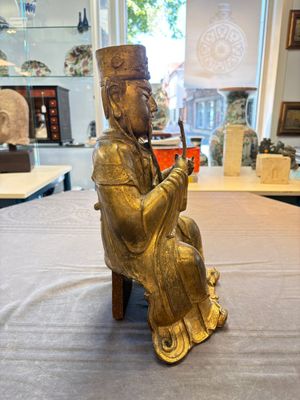 A Chinese gilt-bronze figure of Wenchang Wang, possibly Ming — 照片 4