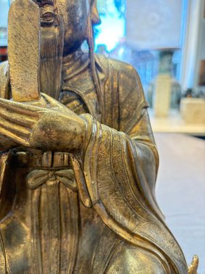 A Chinese gilt-bronze figure of Wenchang Wang, possibly Ming — 照片 7