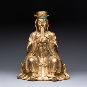 A Chinese gilt-bronze figure of Wenchang Wang, possibly Ming — 照片 2