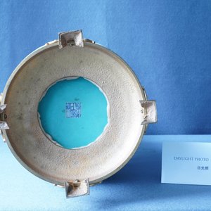 A Chinese gilt bronze lamp-mounted famille rose 'trigrams' vase, Yongzheng mark, Republic — photo 10