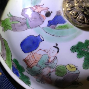 A Chinese gilt bronze-mounted famille verte bowl and cover, Kangxi — 照片 23