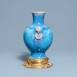 A Chinese gilt bronze-mounted flambé-glazed vase, 18/19th C. — photo 4