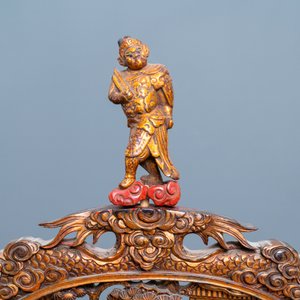 A Chinese gilt carved wood screen for the Straits or Peranakan market, 19th C. — 照片 6