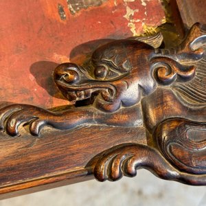 A Chinese gilt-decorated black-red-lacquered huali wooden 'Hui Su Xin 會素心' plaque, Kangxi mark and possibly of the period — 照片 23