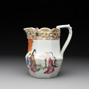 A Chinese gilt-decorated Canton famille rose ewer with figural design, 19th C. — photo 1