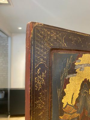 A Chinese gilt-lacquered and painted wooden table screen, Shanxi, 16/17th C. — 照片 12
