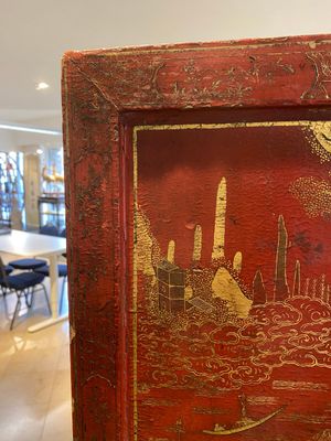 A Chinese gilt-lacquered and painted wooden table screen, Shanxi, 16/17th C. — 照片 24