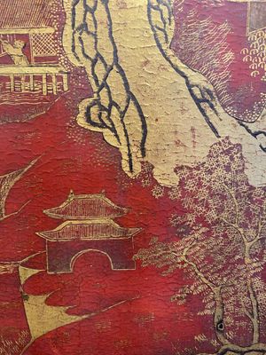 A Chinese gilt-lacquered and painted wooden table screen, Shanxi, 16/17th C. — 照片 27