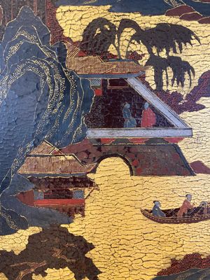 A Chinese gilt-lacquered and painted wooden table screen, Shanxi, 16/17th C. — 照片 9